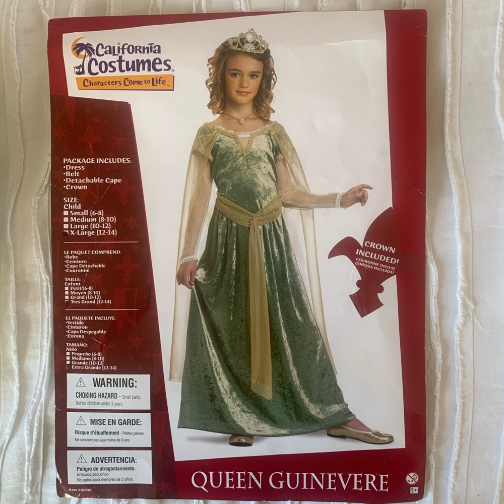Kids Halloween costume, Queen Guinevere, XL